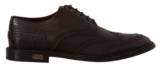 Dolce & Gabbana Brown Leather Oxford Wingtip Formal Derby